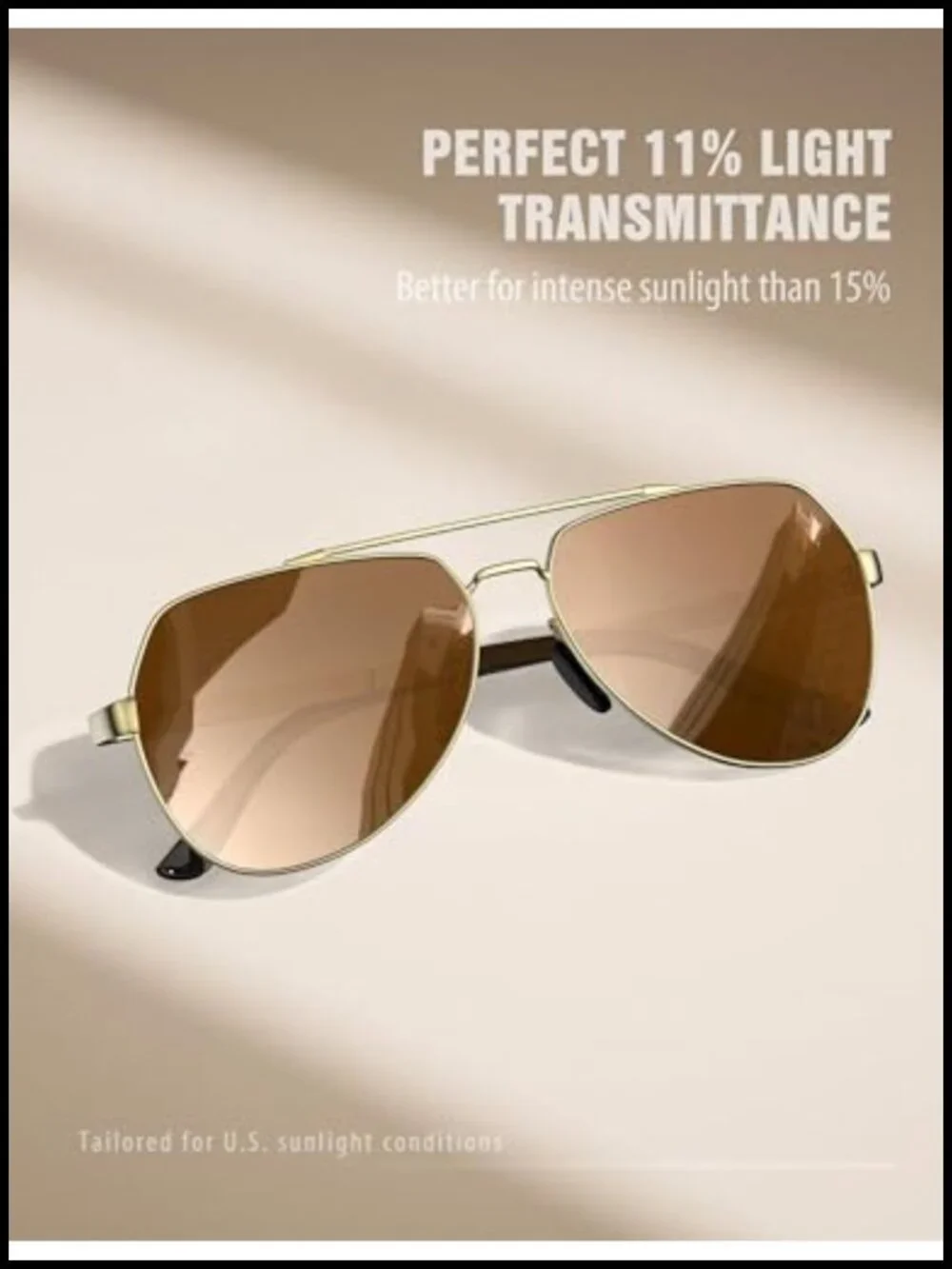 Polarized Aviator Sunglasses with Spring Hinge, UV 400 Protection